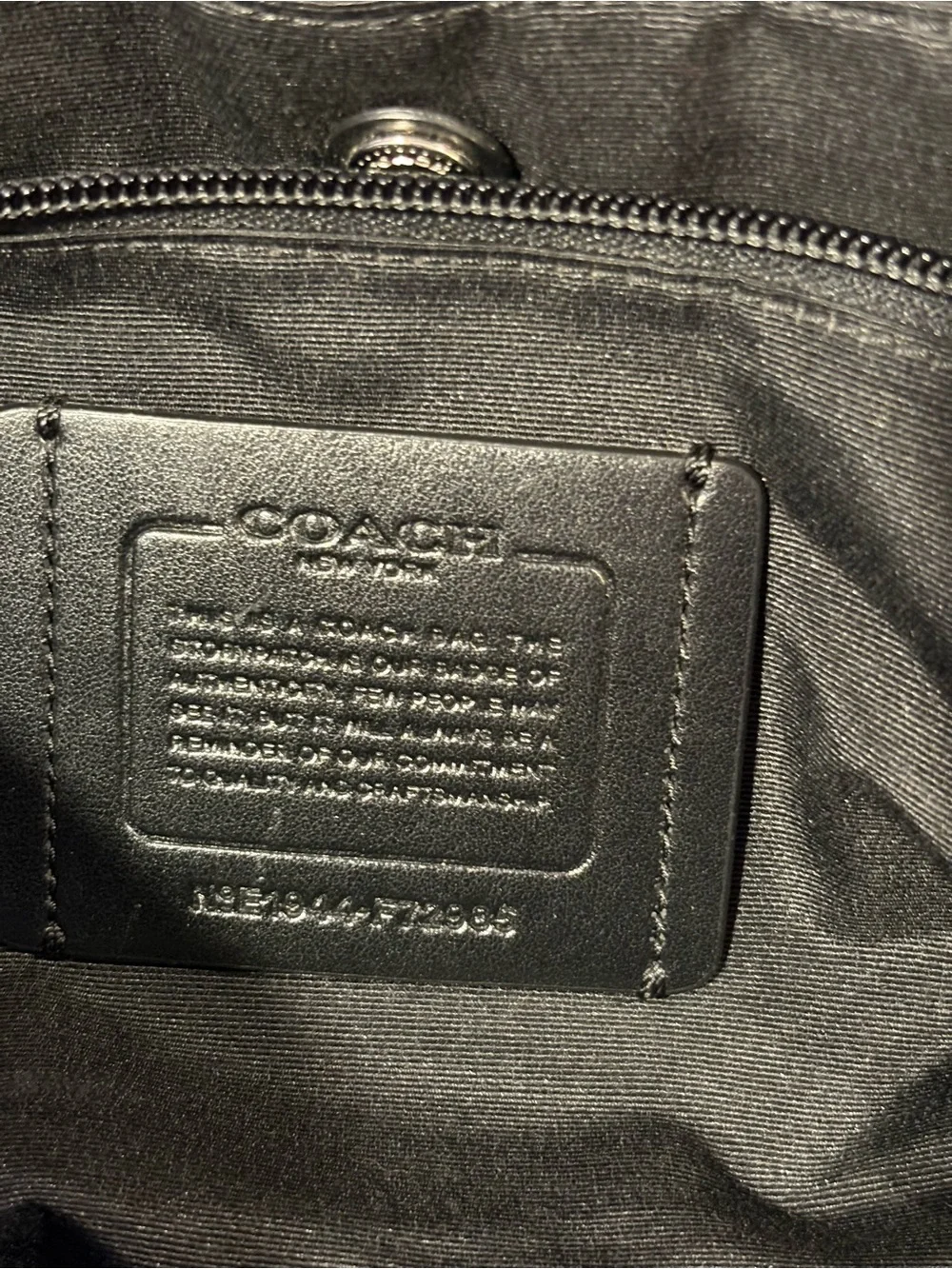 Coach Black Leather Laptop Briefcase with Detachable Strap